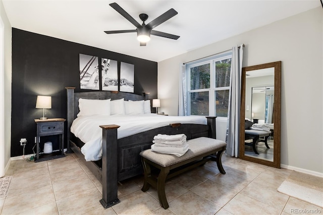 302 Texas Dr, Idaho Springs, CO 80452 - bedroom featuring light tile patterned floors and ceiling fan