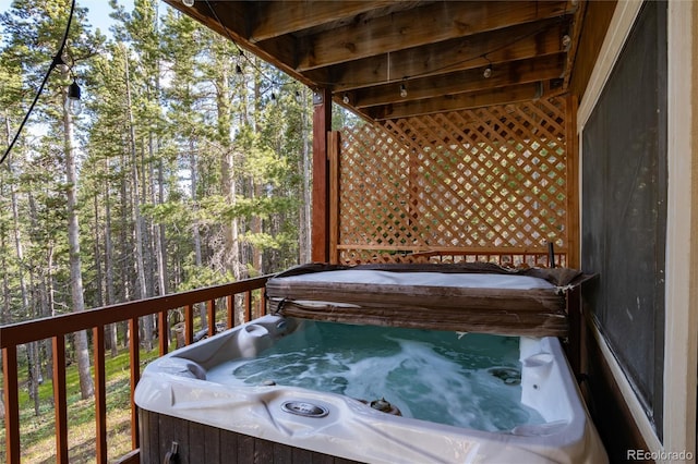 302 Texas Dr, Idaho Springs, CO 80452 - wooden terrace with a hot tub