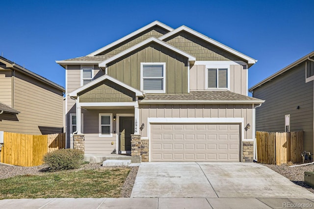 craftsman-style home featuring a garage