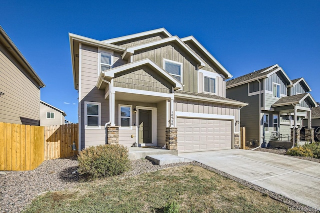 craftsman-style house with a garage