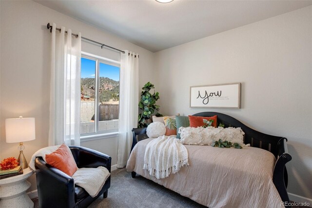 bedroom with carpet