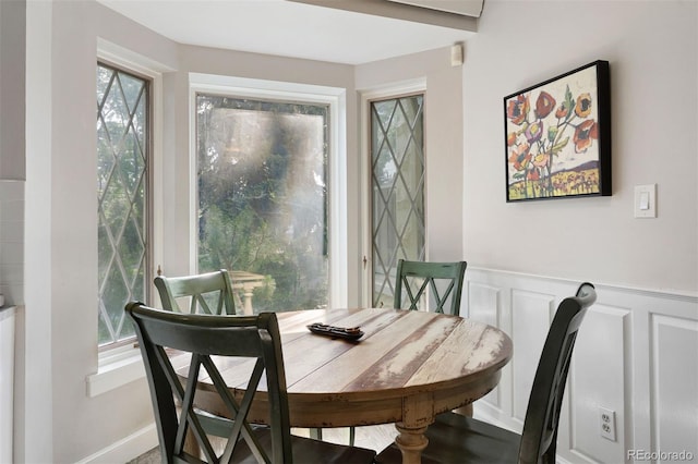 36 Lake Ave, Colorado Springs, CO 80906 - dining room with plenty of natural light, a decorative wall, and wainscoting