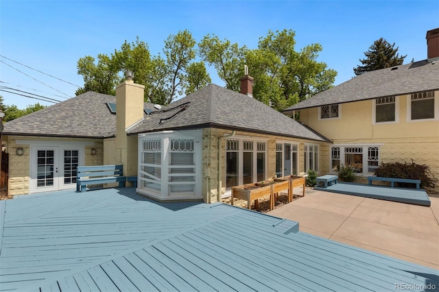 36 Lake Ave, Colorado Springs, CO 80906 - wooden terrace with french doors