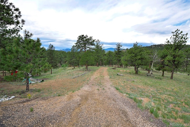 view of street with a rural view