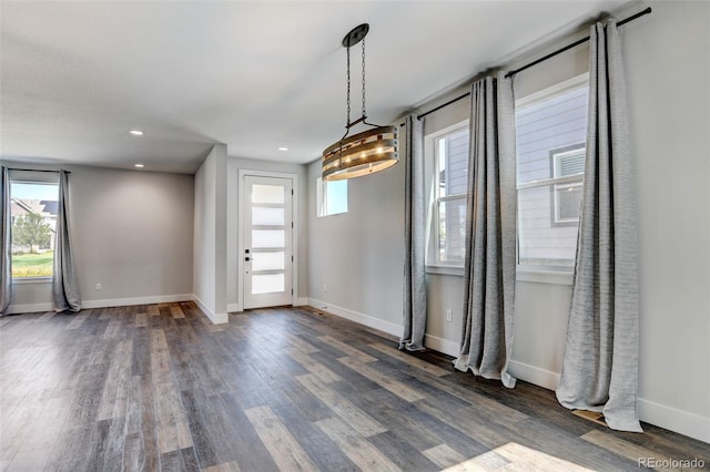 interior space featuring dark wood-type flooring