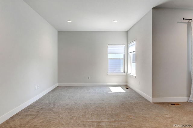 view of carpeted spare room