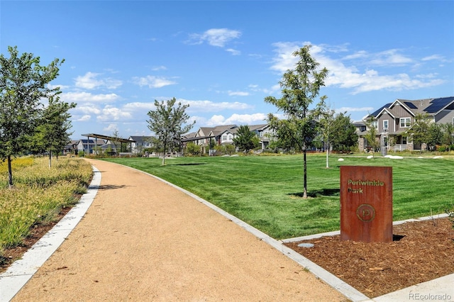 view of community with a yard