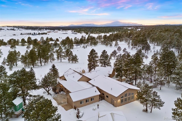 view of snowy aerial view