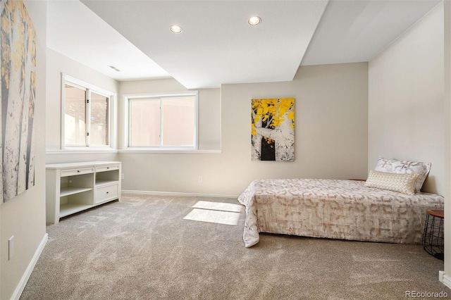 view of carpeted bedroom