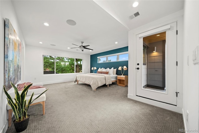 1490 S Vine St, Denver, CO 80210 - carpeted bedroom with recessed lighting, baseboards, and a ceiling fan