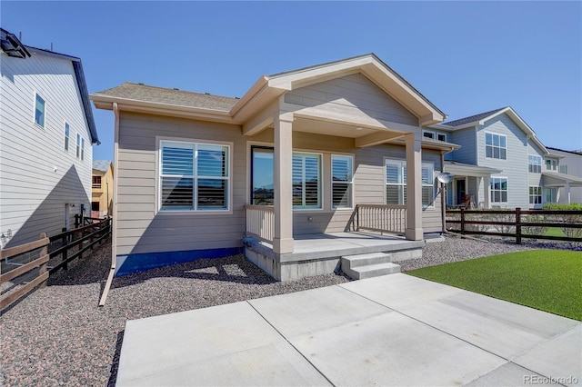 view of front facade featuring a patio area