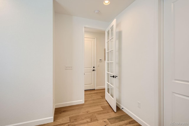 hall featuring light hardwood / wood-style floors