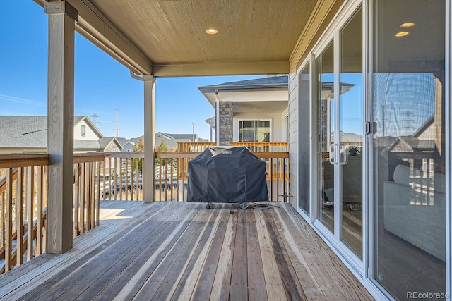 deck with area for grilling