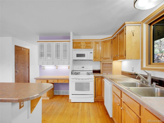 5336 High Rd, Evergreen, CO 80439 - kitchen featuring white appliances, light wood finished floors, and light countertops