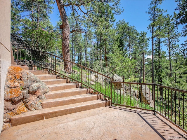 5336 High Rd, Evergreen, CO 80439 - view of patio / terrace featuring stairs