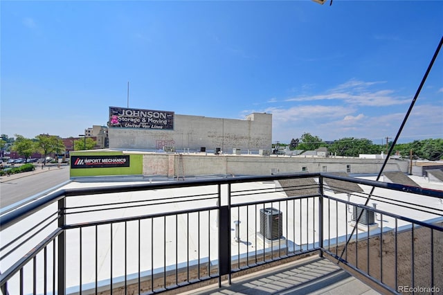 balcony featuring central AC