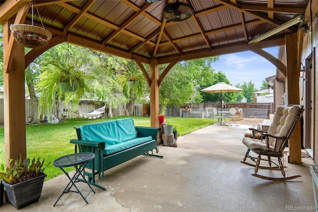 10563 Pierson Cir, Broomfield, CO 80021 - fenced backyard featuring a gazebo, a patio area, and outdoor dining area