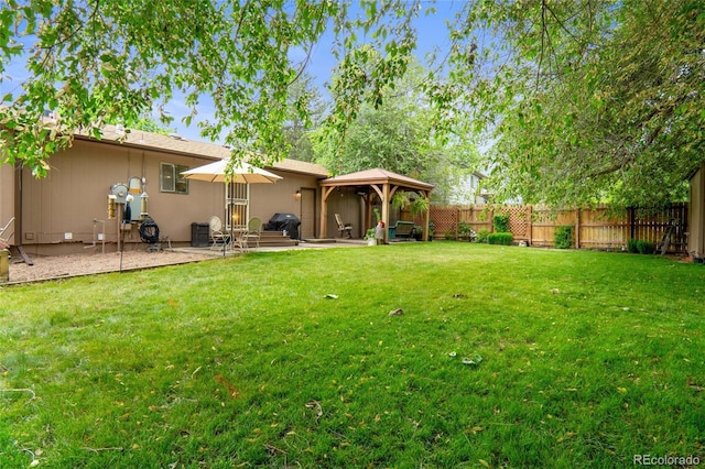 10563 Pierson Cir, Broomfield, CO 80021 - fenced backyard featuring a gazebo and a patio area