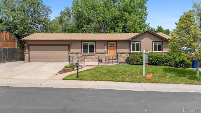 10563 Pierson Cir, Broomfield, CO 80021 - single story home featuring an attached garage, concrete driveway, and brick siding