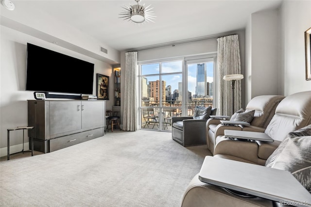 1411 Wynkoop St Unit 806, Denver, CO 80202 - carpeted living room featuring a view of city