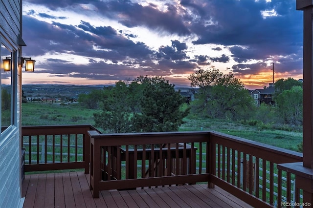 7289 Stroh Rd, Parker, CO 80134 - view of deck at dusk