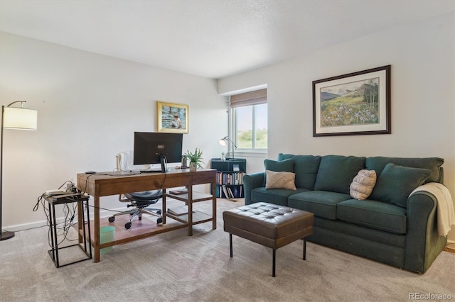 7289 Stroh Rd, Parker, CO 80134 - carpeted living area featuring an office area and baseboards