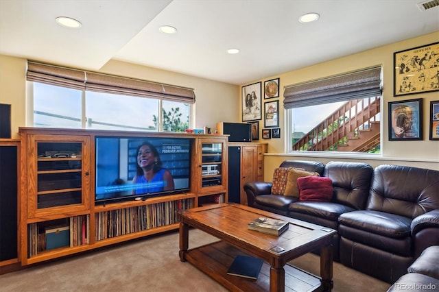 7289 Stroh Rd, Parker, CO 80134 - living area featuring carpet flooring and recessed lighting
