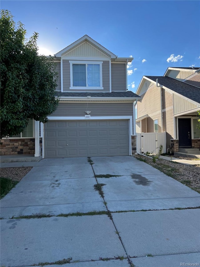 view of front of house featuring a garage