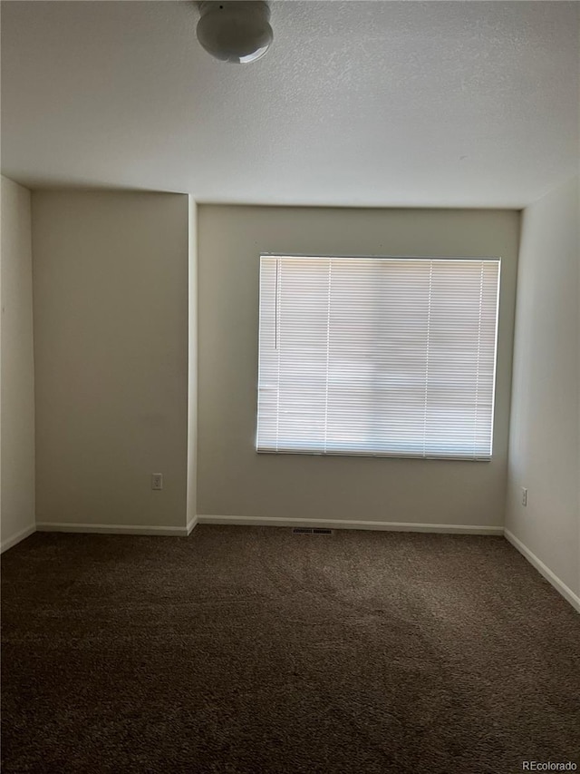 carpeted empty room featuring a textured ceiling and plenty of natural light