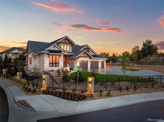 craftsman-style house featuring a garage