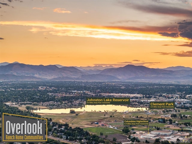 property view of mountains featuring a water view