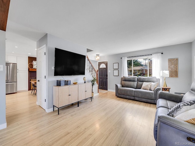 living room featuring light hardwood / wood-style floors