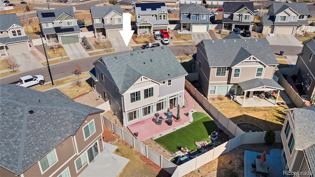 birds eye view of property featuring a residential view