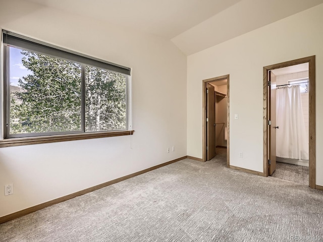 40 Cove Blvd Unit G40, Dillon, CO 80435 - unfurnished bedroom featuring carpet, a walk in closet, lofted ceiling, and baseboards