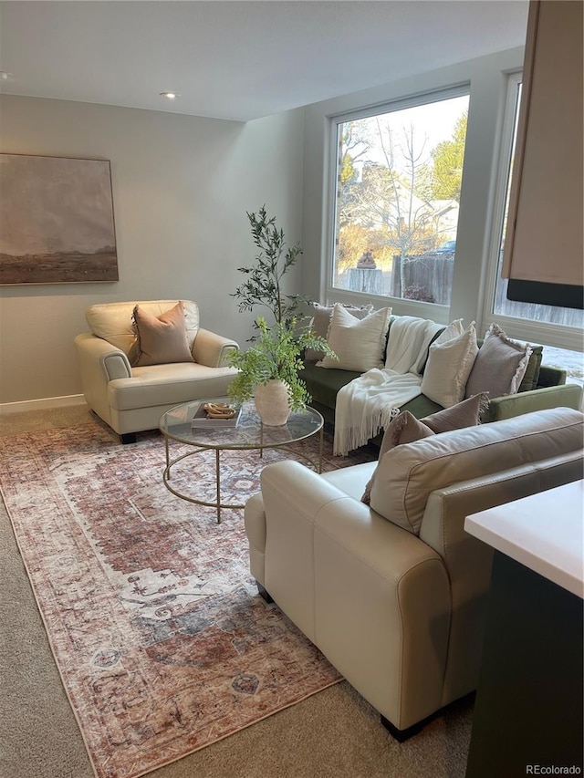 view of carpeted living room