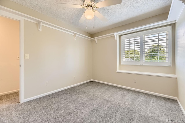 16257 E Belleview Pl, Centennial, CO 80015 - carpeted empty room featuring a textured ceiling, a ceiling fan, and baseboards