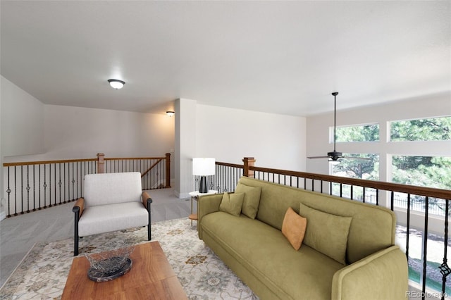 7436 Centennial Glen Dr, Colorado Springs, CO 80919 - living area with ceiling fan and carpet floors