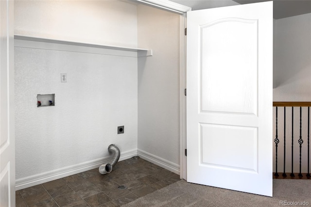 7436 Centennial Glen Dr, Colorado Springs, CO 80919 - laundry room with hookup for an electric dryer, baseboards, and washer hookup