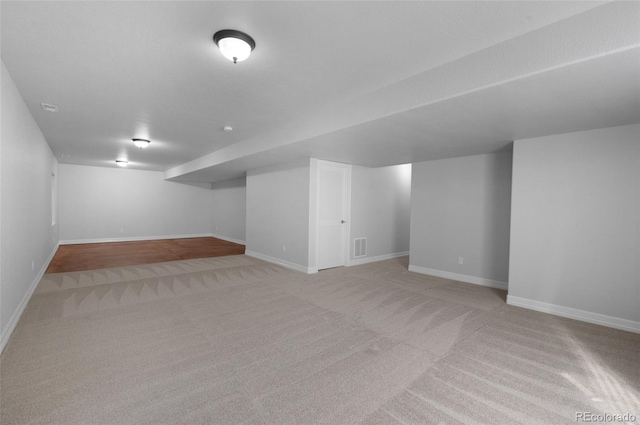7436 Centennial Glen Dr, Colorado Springs, CO 80919 - finished basement featuring light colored carpet and baseboards