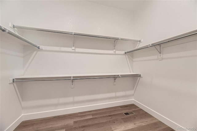 walk in closet featuring hardwood / wood-style flooring