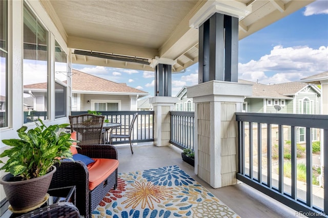 balcony with a residential view