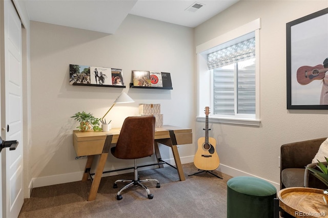 view of carpeted office