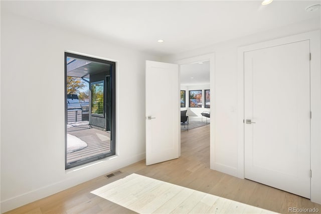 interior space featuring light wood-type flooring