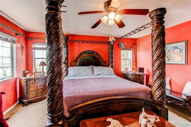 5400 Perth St, Denver, CO 80249 - bedroom with carpet flooring, multiple windows, baseboards, and ceiling fan