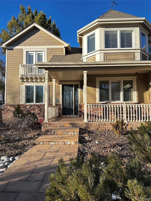 view of front of home with covered porch