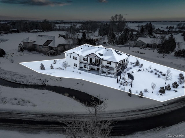 view of snowy aerial view