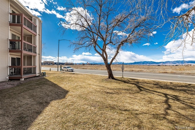 view of yard featuring a mountain view