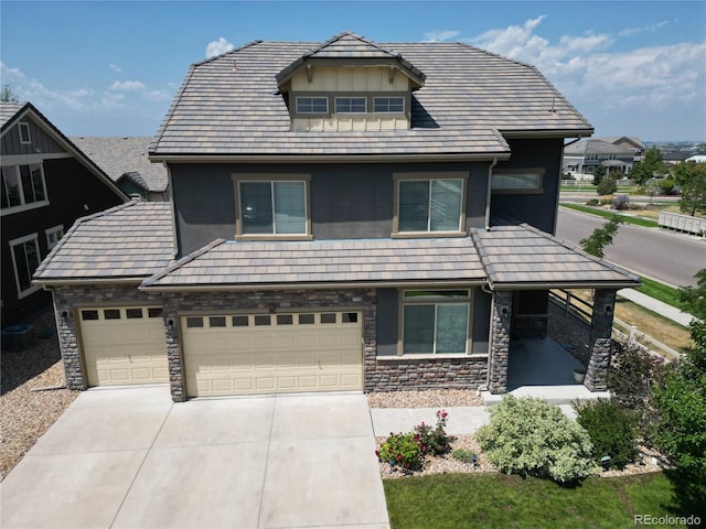 front of property featuring a garage