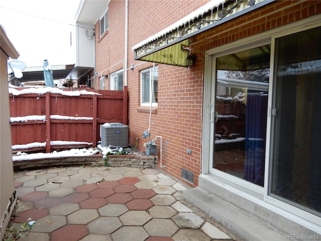 view of patio / terrace featuring central AC unit