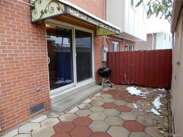 view of patio / terrace with a grill